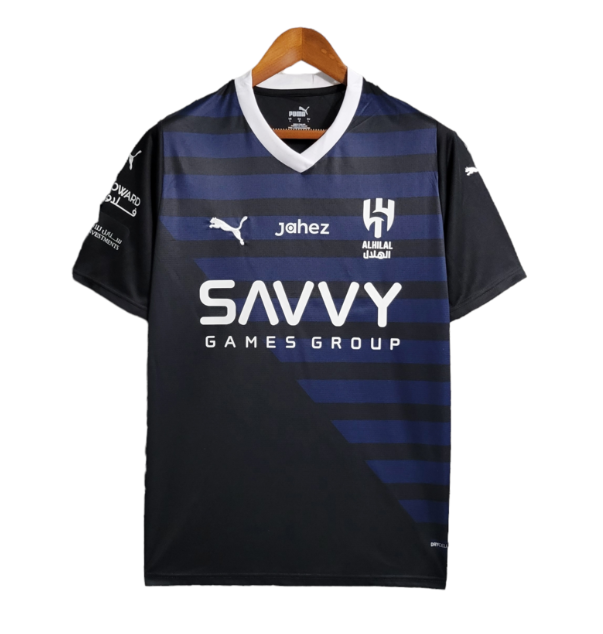 CAMISA AL-HILAL III 23/24 - AZUL COM DETALHES EM PRETO E BRANCO - PUMA - TORCEDOR - MASCULINO