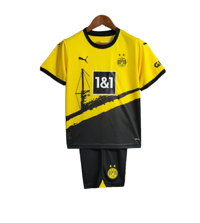 KIT INFANTIL BORUSSIA DORTMUND HOME 23/24 - AMARELO E PRETO - PUMA - UNISSEX